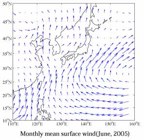 NCEP Reanalysis surfae wind